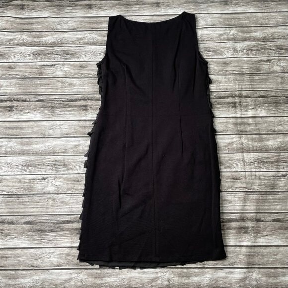 Alfani Sleeveless Flutter Front Flapper Style Mini Dress 4 LBD Black Dress Short - Picture 4 of 12